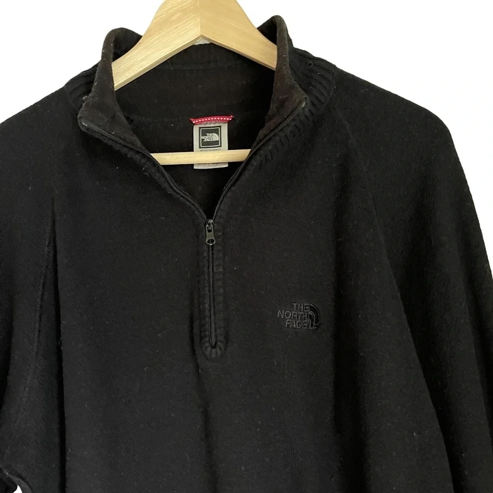 The North Face Black‎ 1/4 Zip up Collar Long Sleeve Pullover Sweater Size: XL